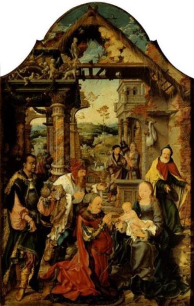 Den lille tilbedelsen av de vise menn - Joos van Cleve