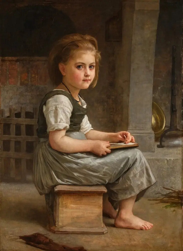 Den lille skolejenta - Bouguereau