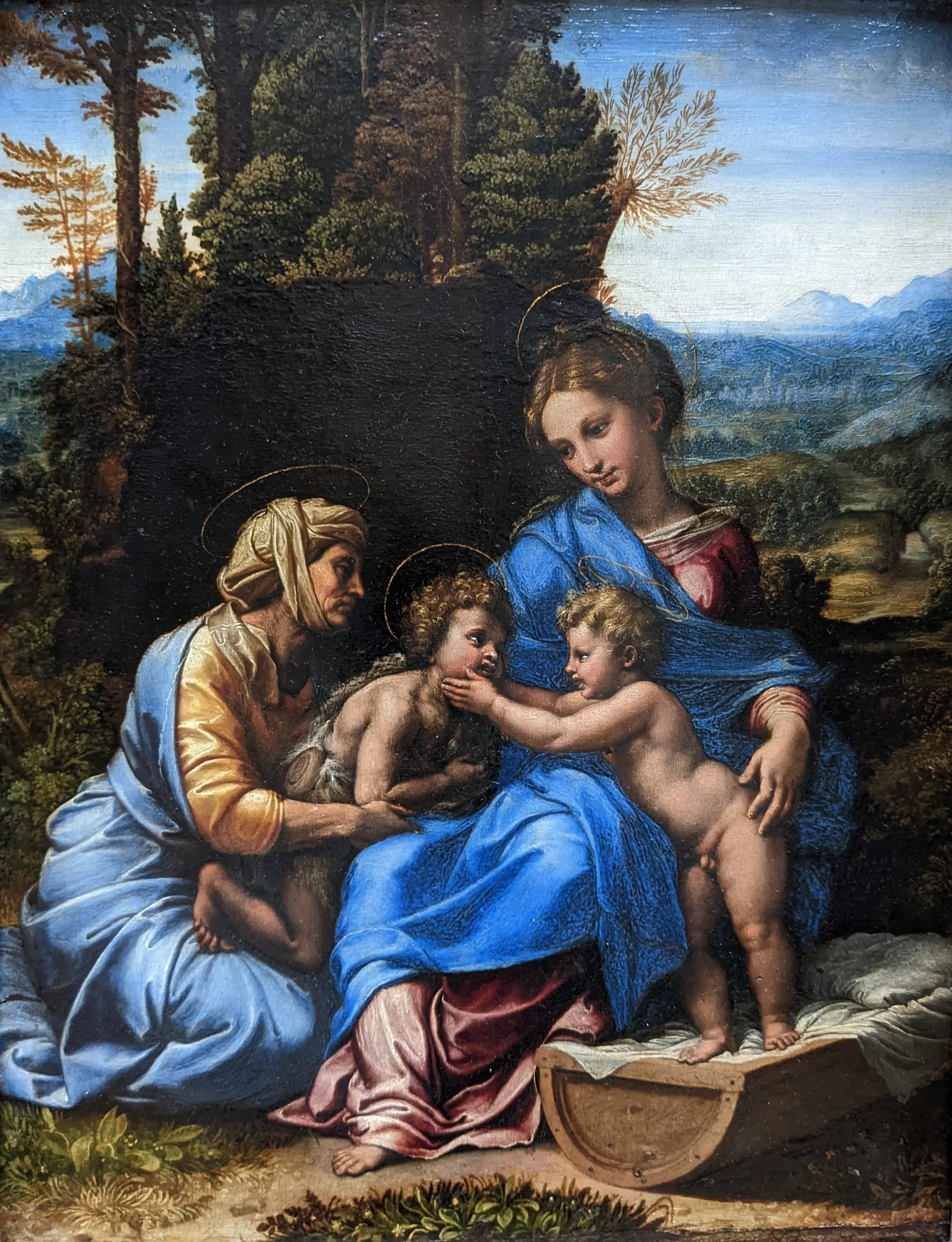 Reproduction du tableau « La Petite Sainte Famille - Raphaël Sanzio » par Alpha Reproduction en peinture à l’huile