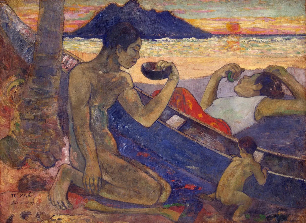 La pirogue - Paul Gauguin image 1 reproduction artisanale de tableau