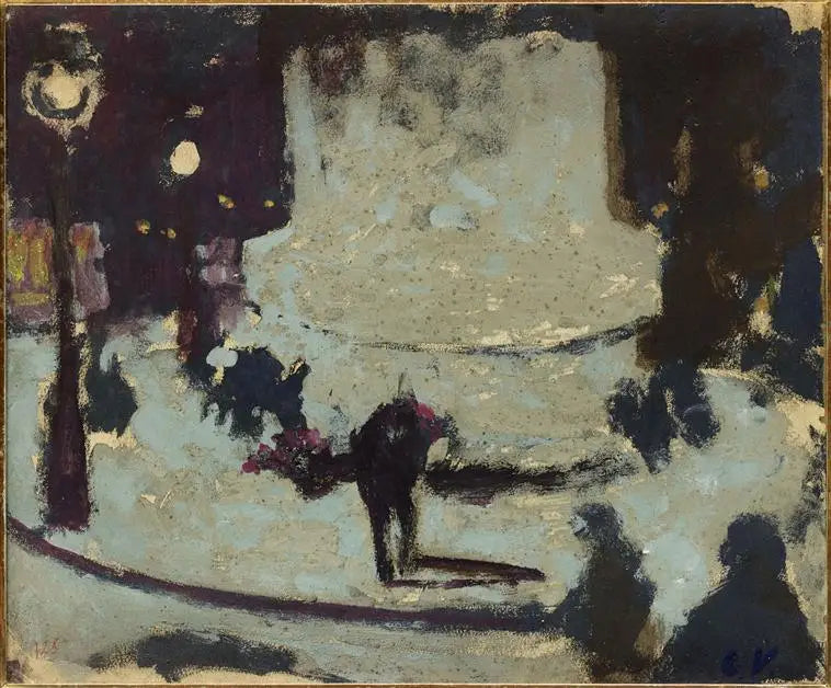 La Place Clichy, sokkel av statuen - Édouard Vuillard