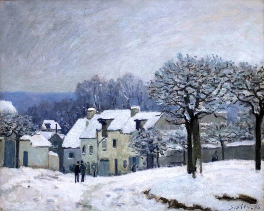 Plassen ved Chenil i Marly, snøeffekt - Alfred Sisley
