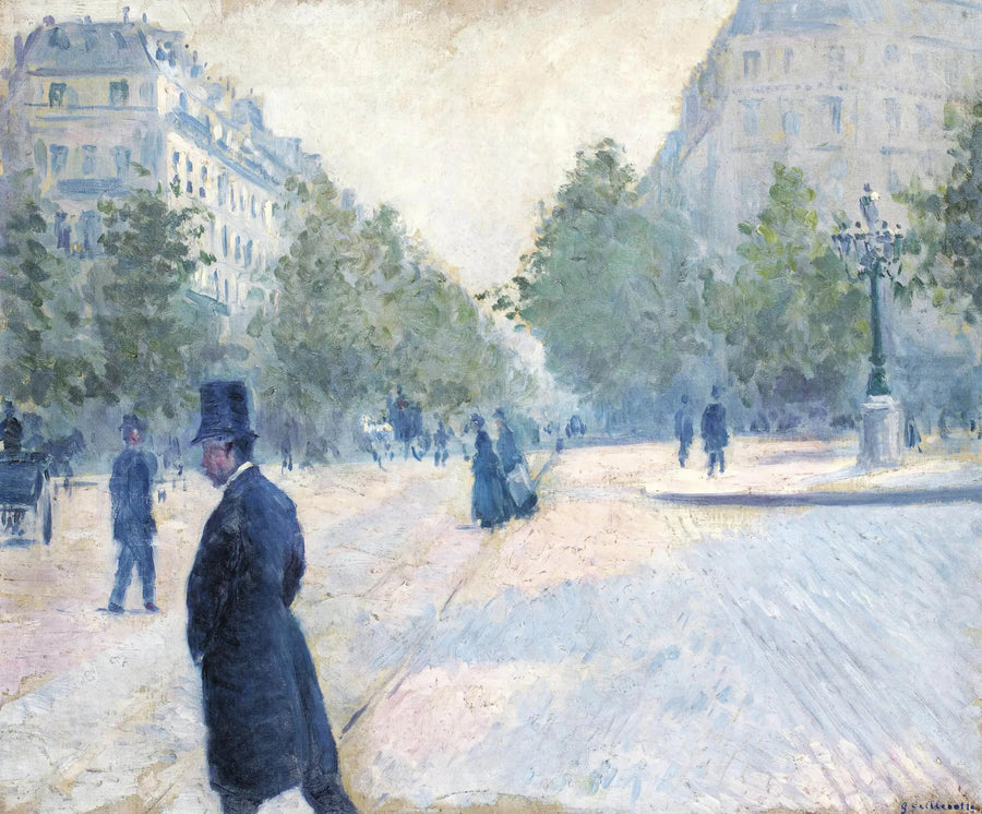 Plassen Saint-Augustin, tåkete vær - Gustave Caillebotte