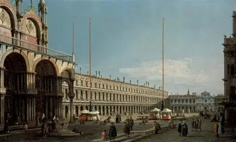 Plassen San Marco, Venezia, utsikt mot Procuratie Nuove og San Geminiano-kirken fra Campo di San Basso - Canaletto

Source:
La place Saint-Marc, Venise, vue vers les Procuratie Nuove et l'église de San Geminiano depuis le Campo di San Basso - Canaletto