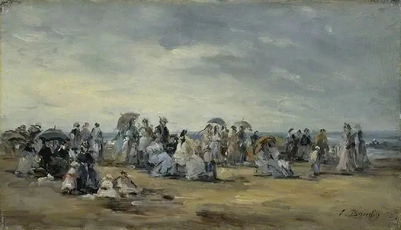 Stranden i Trouville - Eugène Boudin