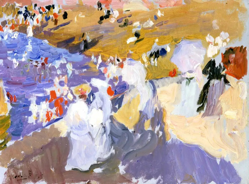 La Plage, Biarritz (Promenade des Dames) - Joaquín Sorolla image 1 reproduction réalisée par Alpha Reproduction