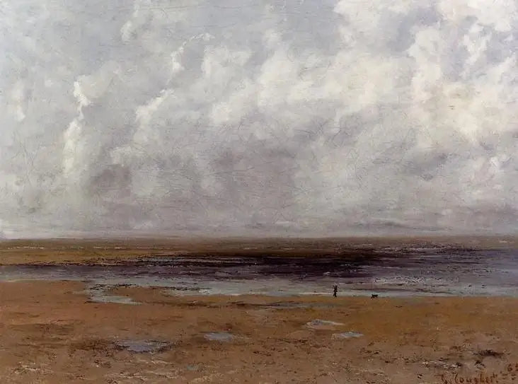 Trouville-stranden ved lavvann - Gustave Courbet