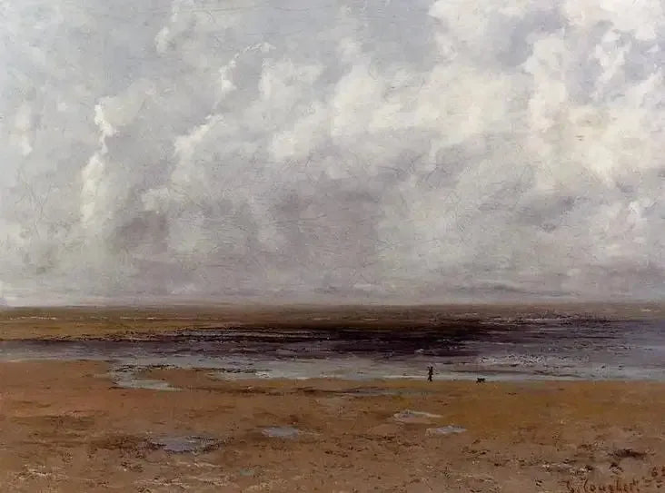 Trouville-stranden ved lavvann - Gustave Courbet