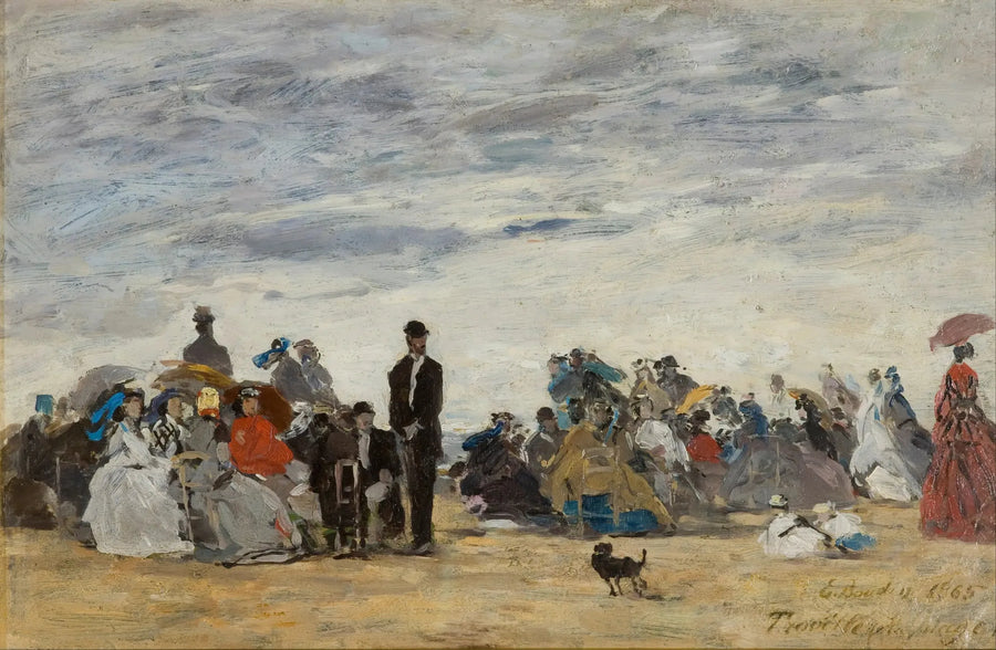 Trouville-stranden - Eugène Boudin