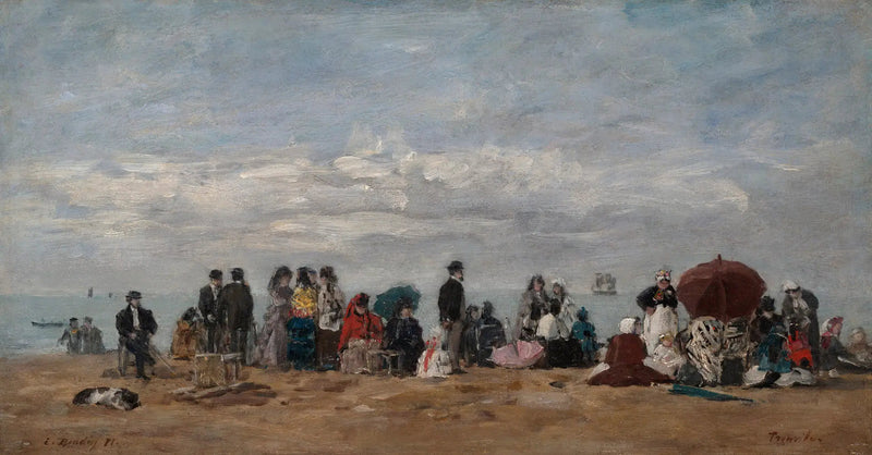 Trouville-stranden - Eugène Boudin