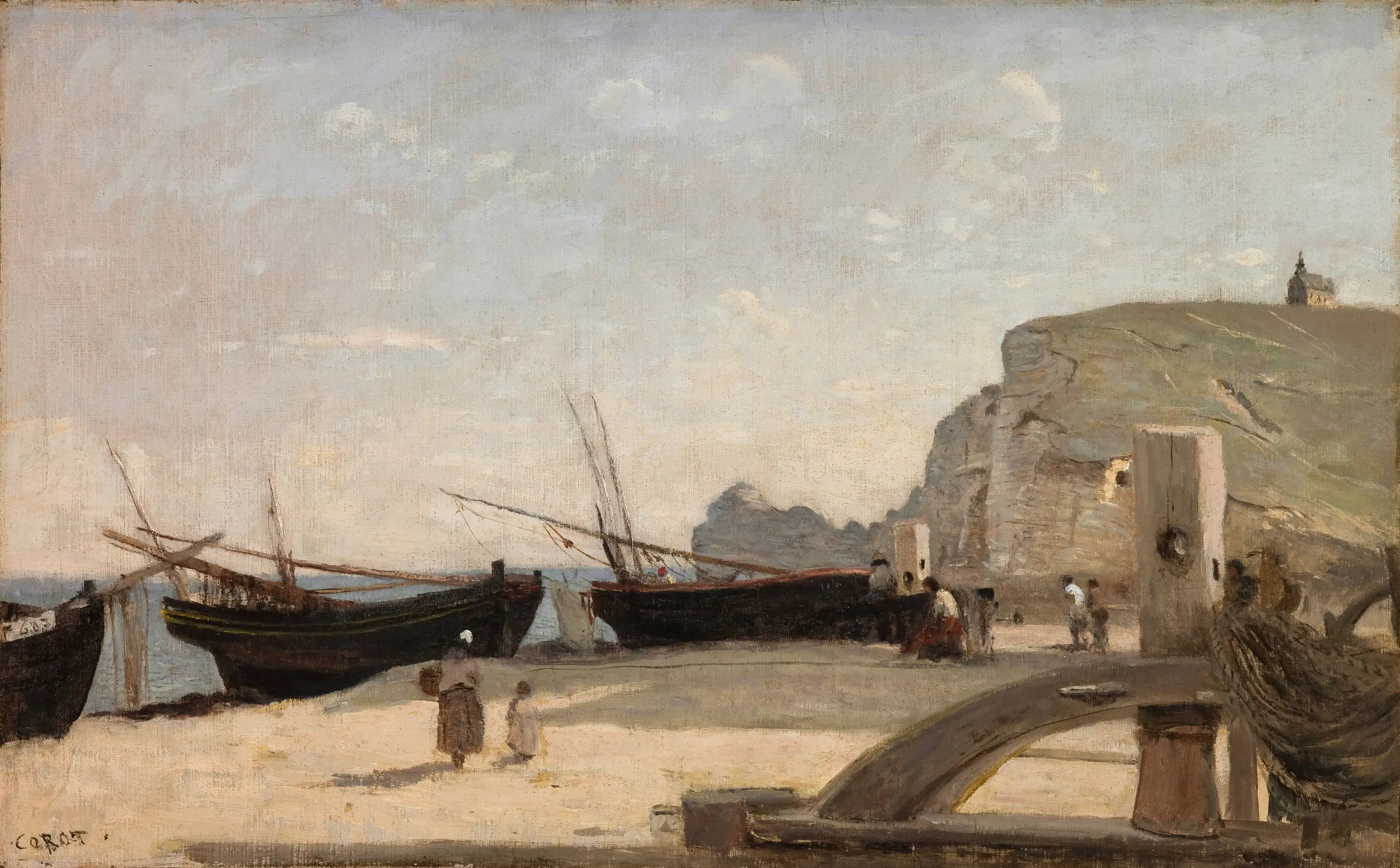 La Plage Étretat - Jean-Baptiste Camille Corot - Alpha Reproduction