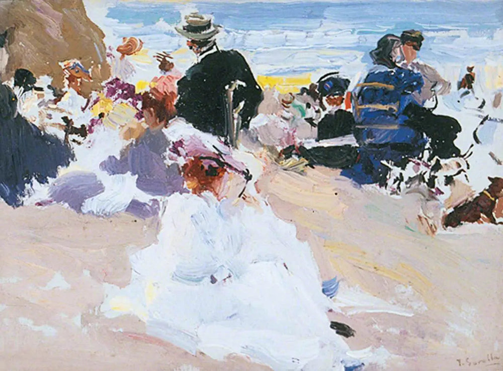 La plage - Joaquín Sorolla image 1 copie peinte à la main à l’huile