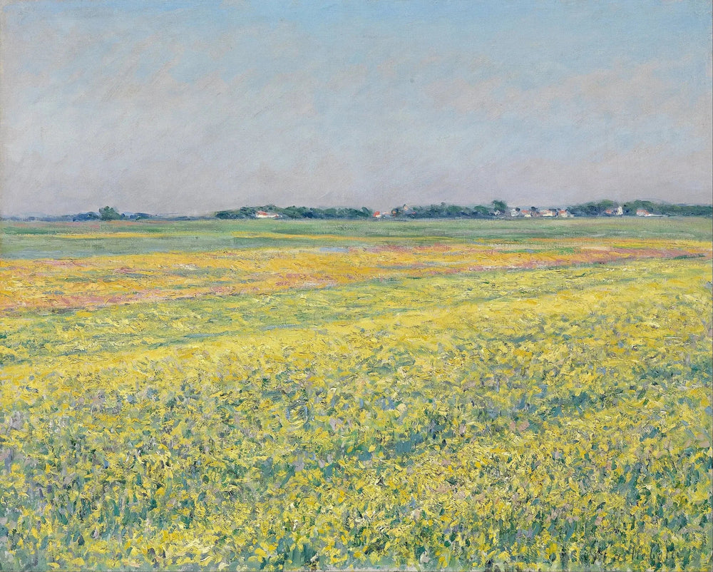 La plaine de Gennevilliers, champs jaunes - Gustave Caillebotte image 1 copie de tableau peinte à la main