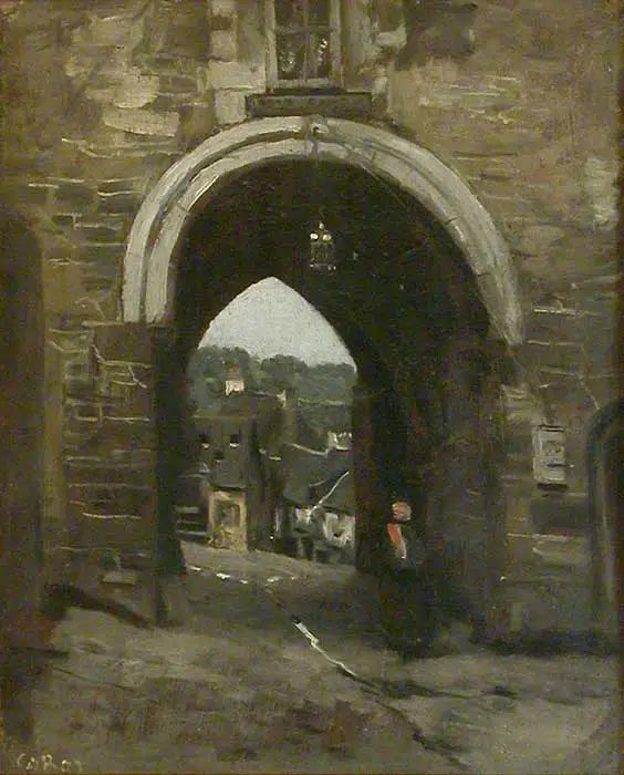 Porten til Jerzual i Dinan - Jean-Baptiste Camille Corot