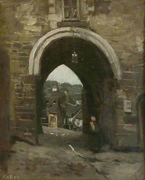 Porten til Jerzual i Dinan - Jean-Baptiste Camille Corot