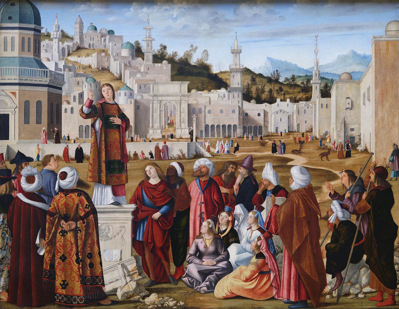 Prekenen til Saint Étienne - Vittore Carpaccio