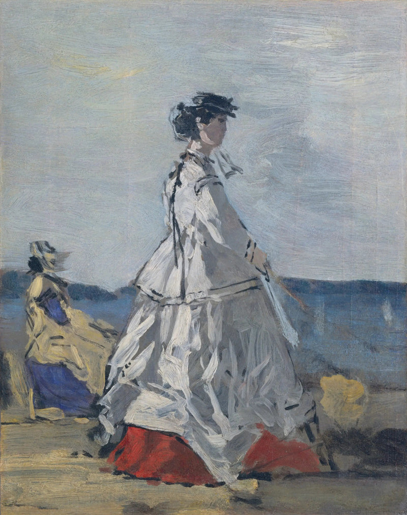 Prinsesse Pauline av Metternich på stranden - Eugène Boudin