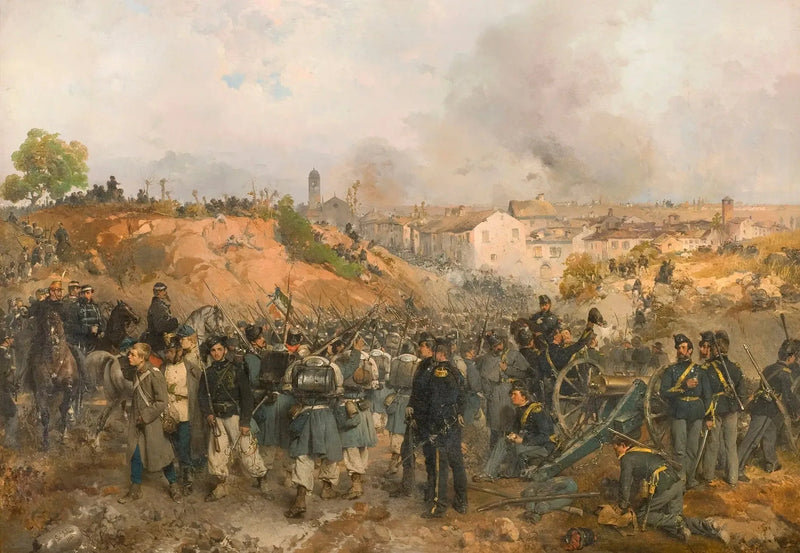 Palestro-oppgjøret 30. mai 1859 - Gerolamo Induno

Source:
La prise de Palestro le 30 mai 1859 - Gerolamo Induno