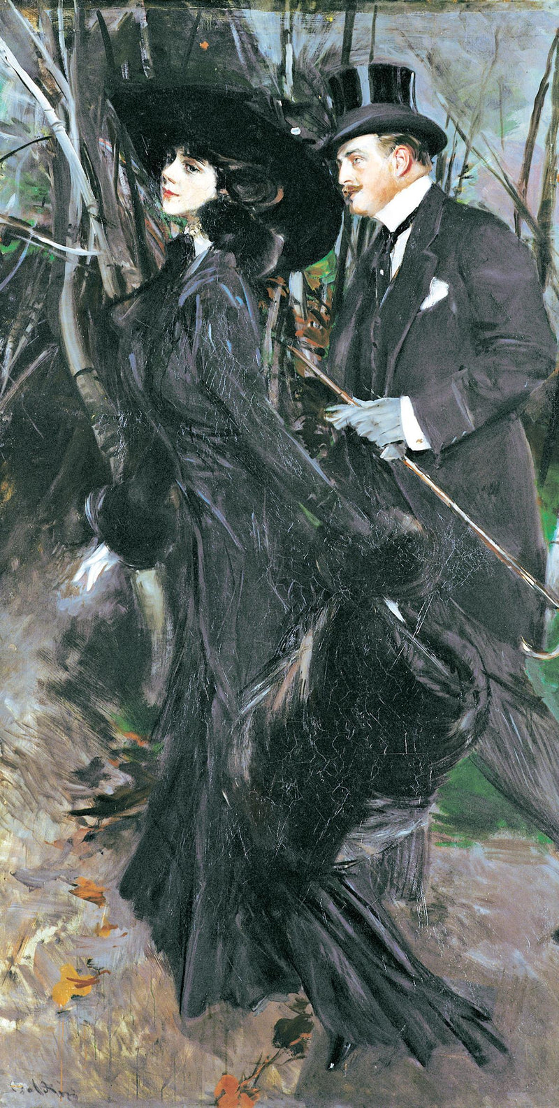 Promenaden i skogen - Giovanni Boldini