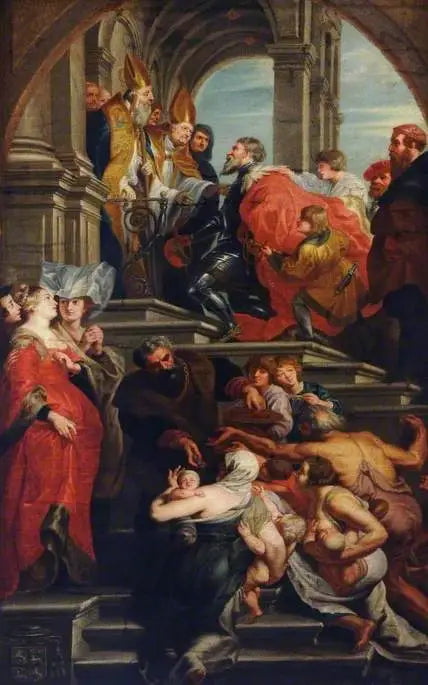 Mottakelsen av Saint Bavon, den skytshelgenen for Gand - Peter Paul Rubens