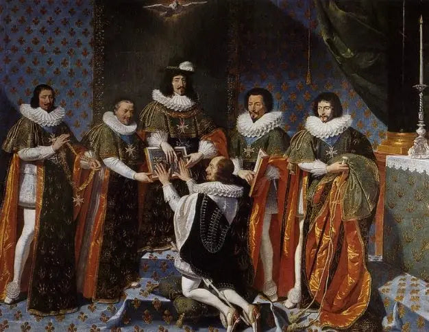 Ducens mottakelse av Longueville i Den hellige ånds orden av kong Ludvig XIII i 1633 - Philippe de Champaigne