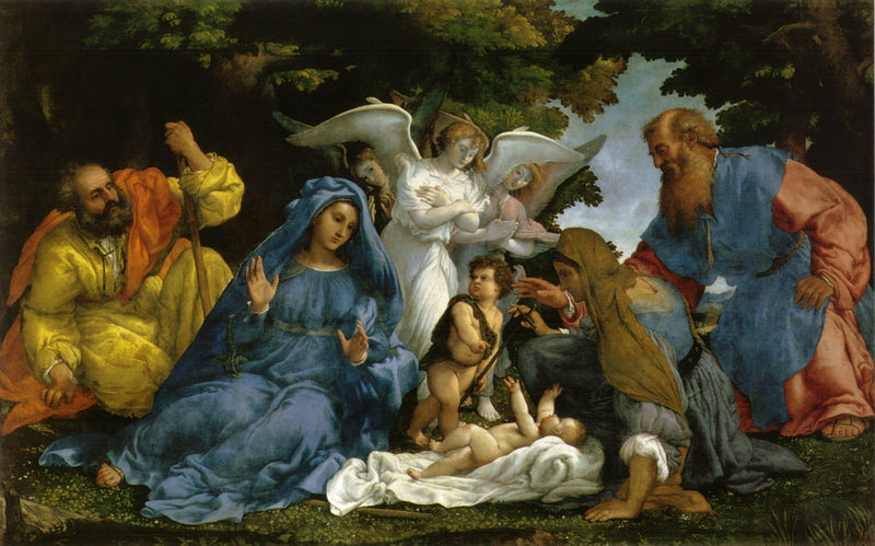 Gjenkjennelsen av den guddommelige naturen til Kristus - Lorenzo Lotto