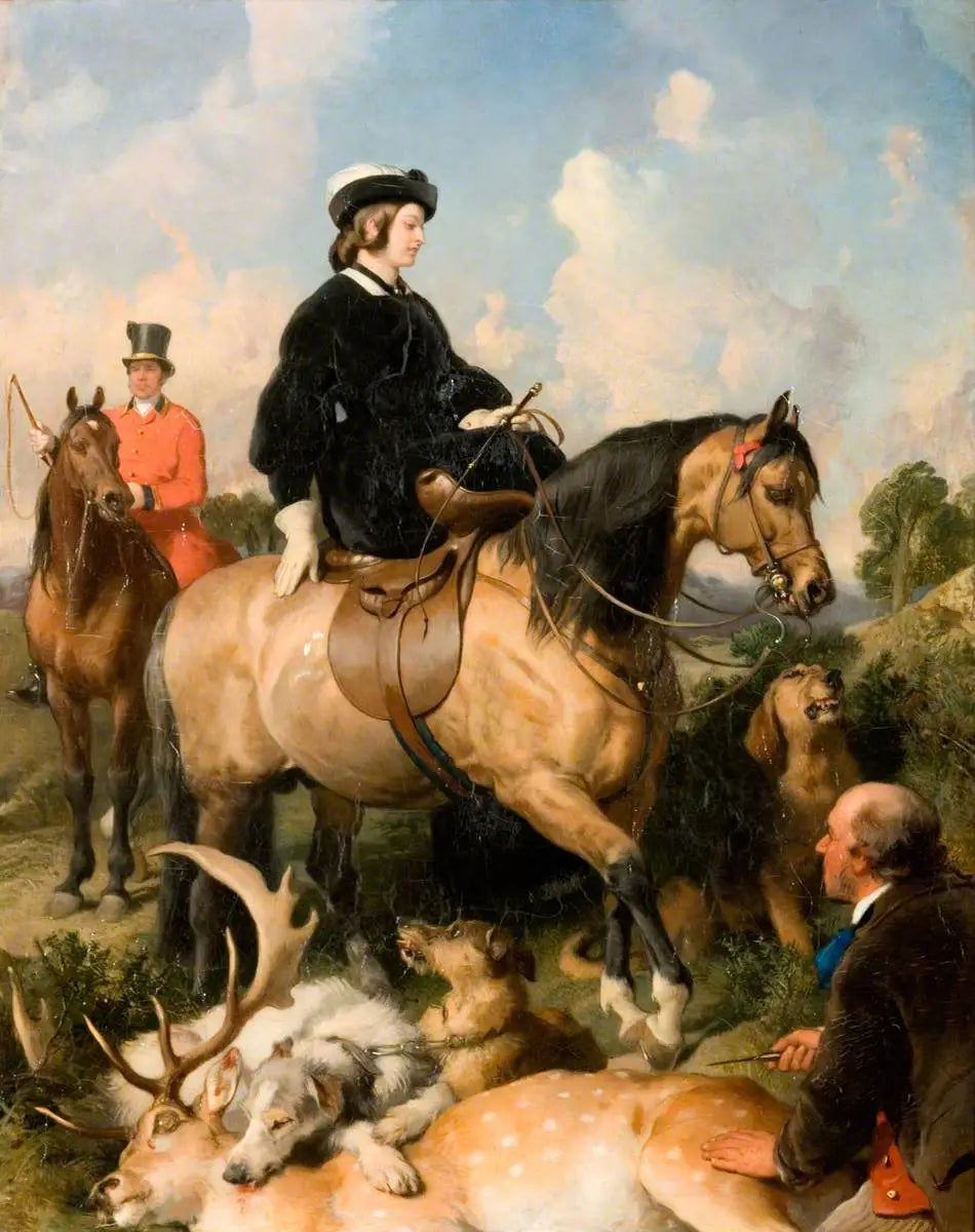 La reine Victoria dans le parc de Windsor - Edwin Henry Landseer image 1 copie peinte à la main à l’huile