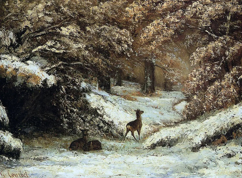 Vinterens avlevering av hjort - Gustave Courbet