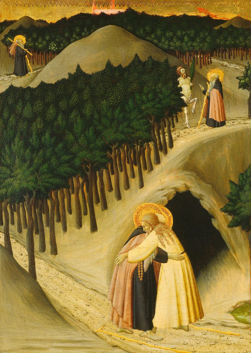 Møtet mellom Saint Antoine og Saint Paul - Master of the Osservanza