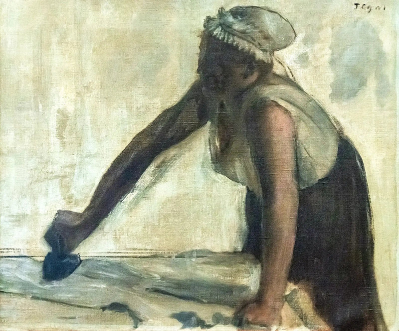 Kvinne som stryker i motlys - Edgar Degas