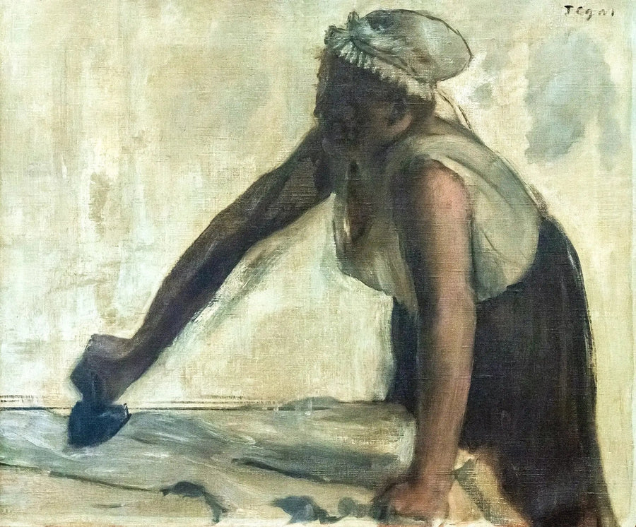 Kvinne som stryker i motlys - Edgar Degas