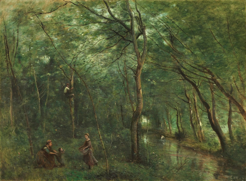 Den grønne kystlinjen - Jean-Baptiste Camille Corot
