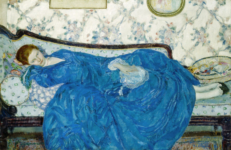 Den blå kjolen - Frederick Carl Frieseke