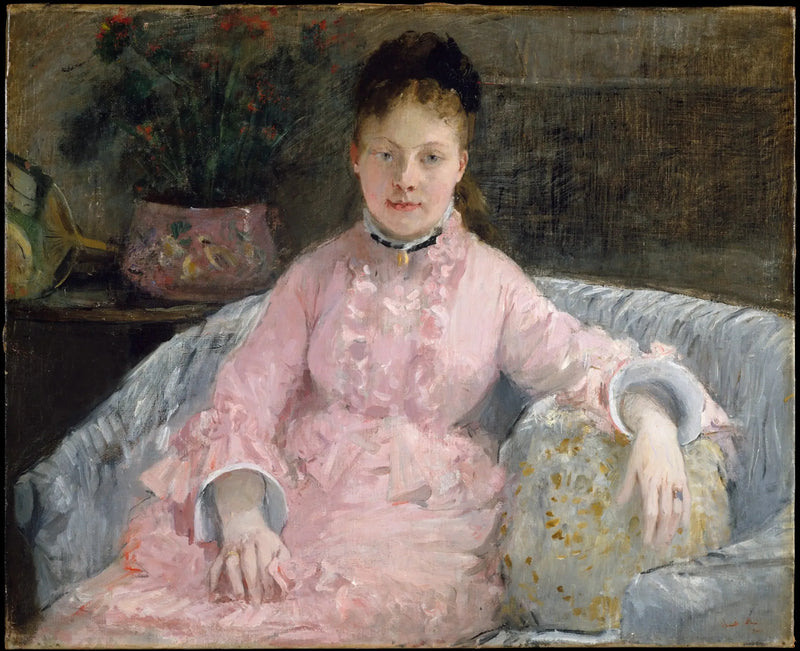 Den rosa kjolen (Albertie-Marguerite Carré, senere Madame Ferdinand-Henri Himmes, 1854-1935) - Berthe Morisot