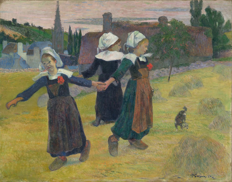 Den lille bretonske jentekretsen - Paul Gauguin