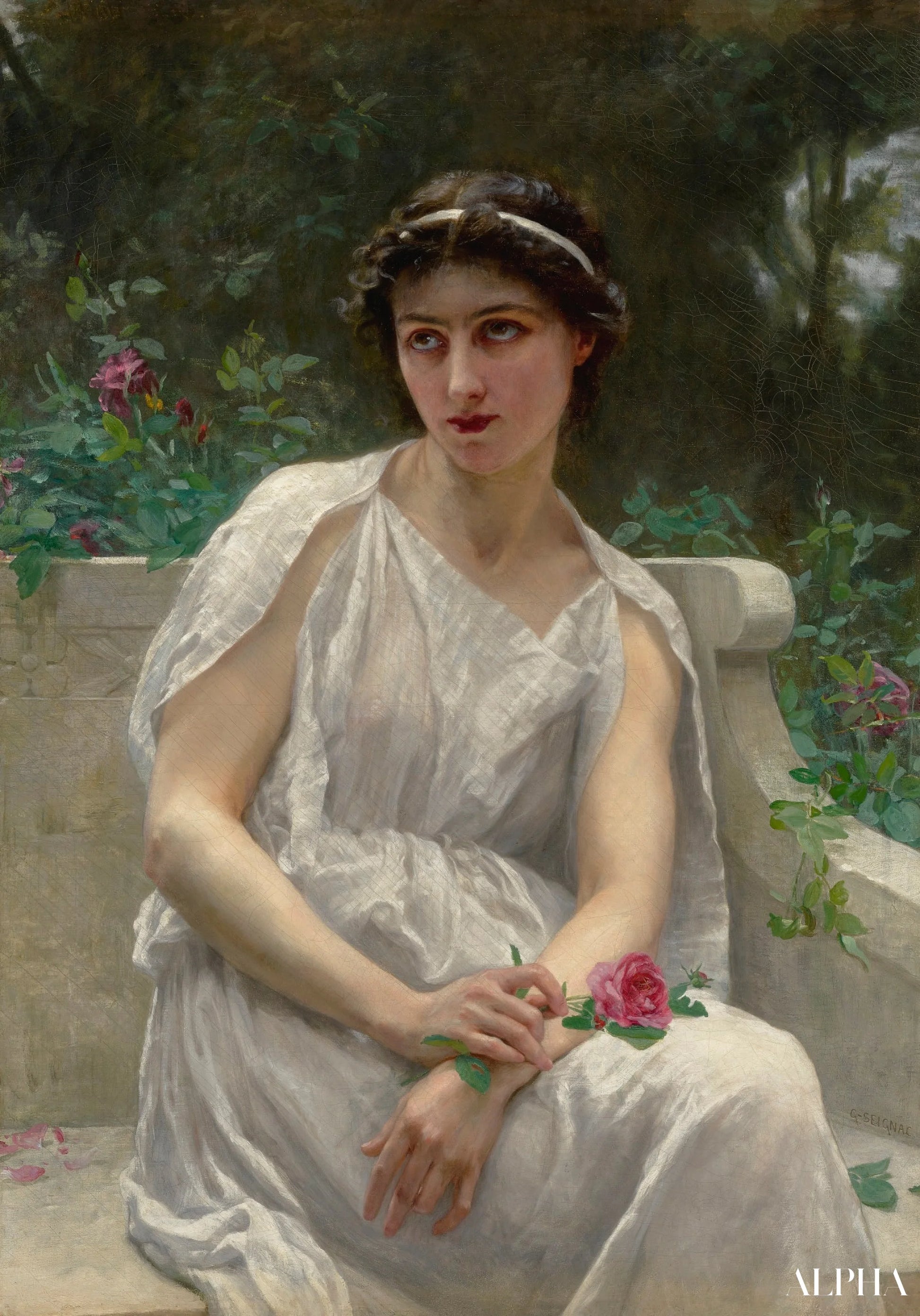 La rosa rossa - Guillaume Seignac - Reproduksjoner av malerier og høykvalitets malerier