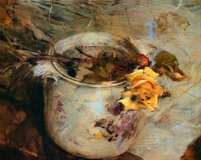  Rosen i vase fra Sachsen - Giovanni Boldini