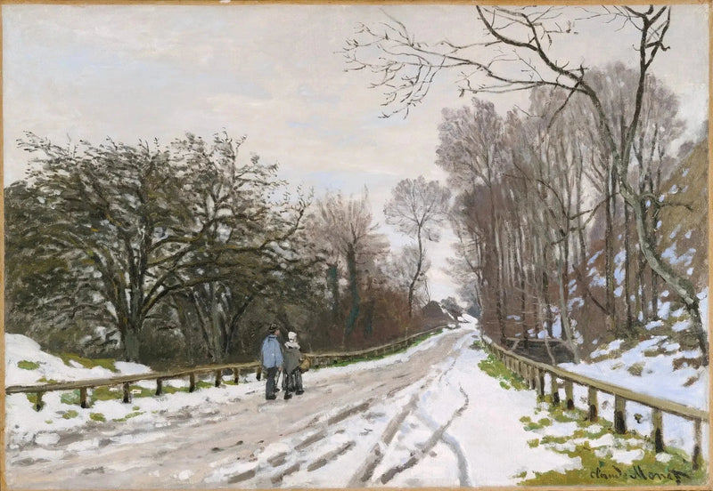 Saint-Siméon gårdsvei om vinteren W81 - Claude Monet