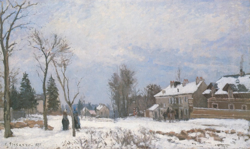Veien fra Versailles til Saint-Germain, Louveciennes, snøeffekt - Camille Pissarro