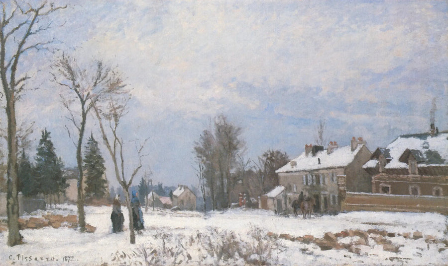 Veien fra Versailles til Saint-Germain, Louveciennes, snøeffekt - Camille Pissarro
