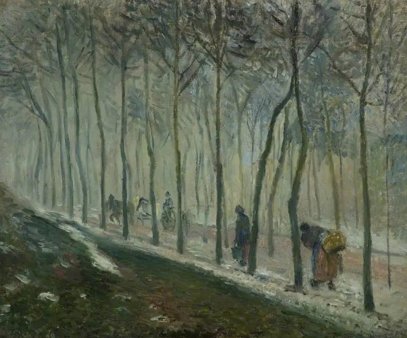 Veien, snøeffekt - Camille Pissarro