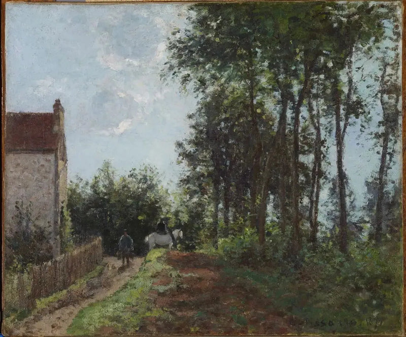 Veien nær gården - Camille Pissarro