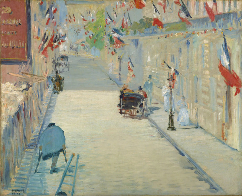 Mosnier-gaten med flagg - Édouard Manet