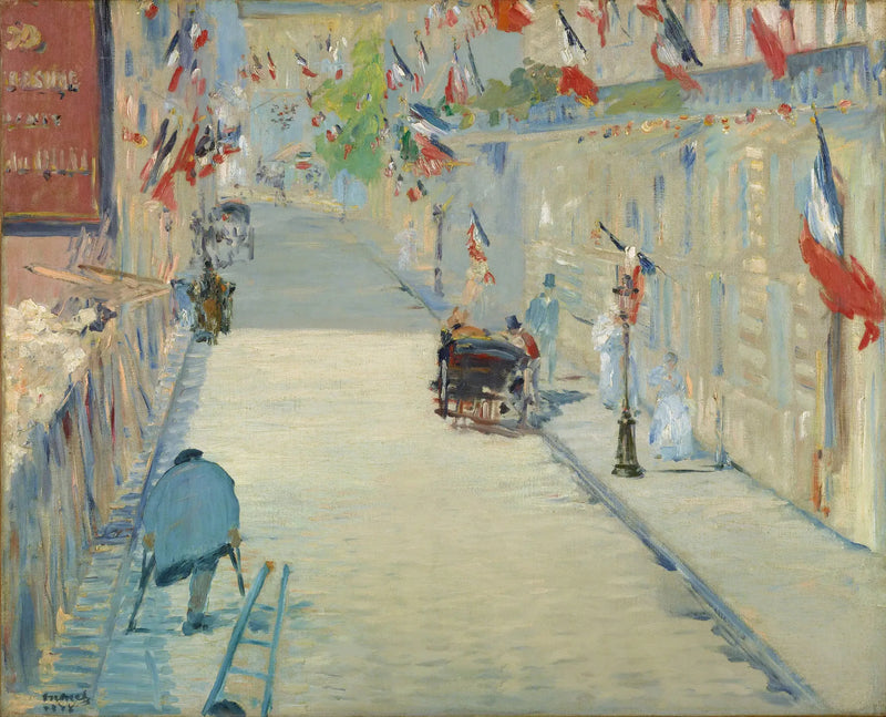 Mosnier-gaten med flagg - Édouard Manet