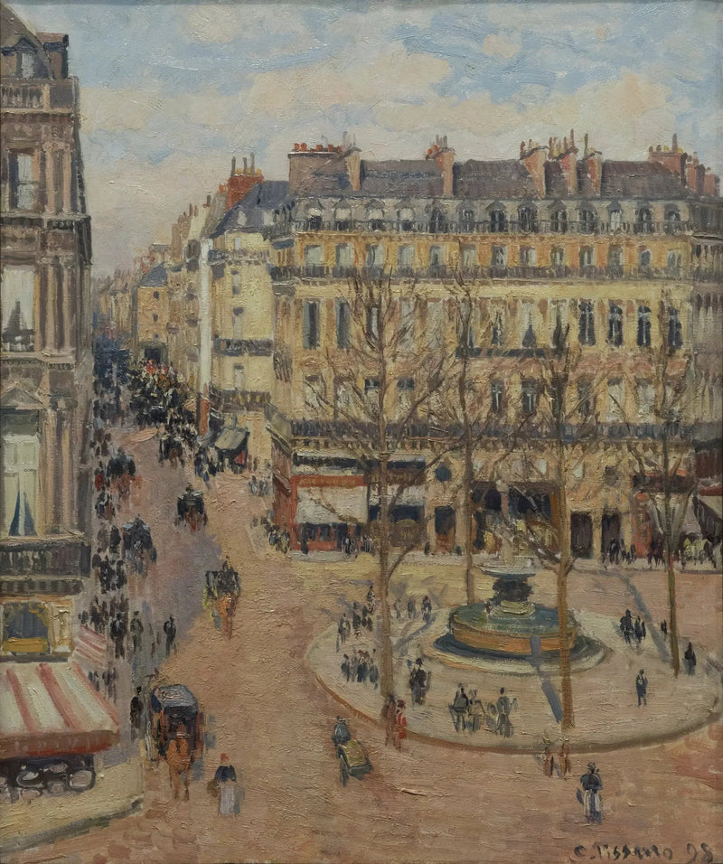 Rue Saint-Honoré, morgen, sollys effekt - Camille Pissarro