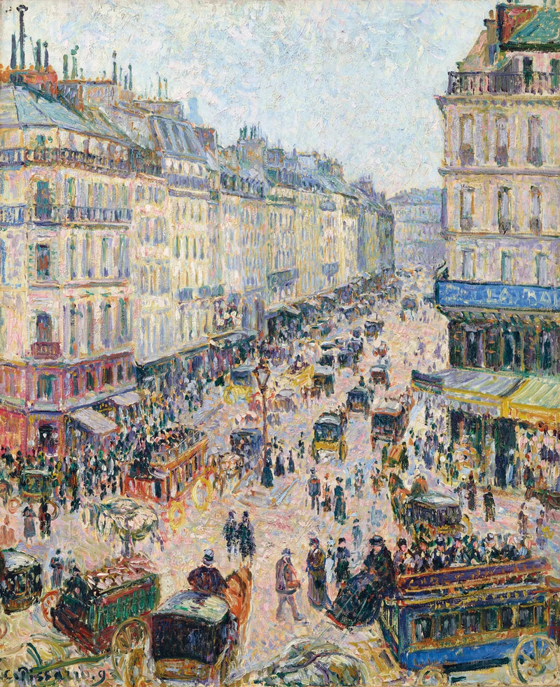 St. Lazare-gaten, lysfylt vær - Camille Pissarro