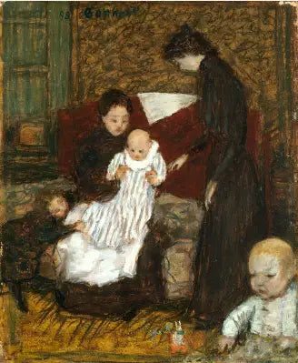 Kunstnerens søster og hennes barn - Pierre Bonnard