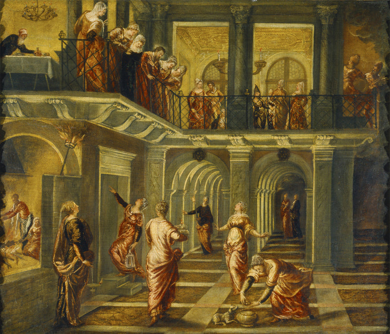 Den vise og de gale jomfruene - Jacopo Tintoretto