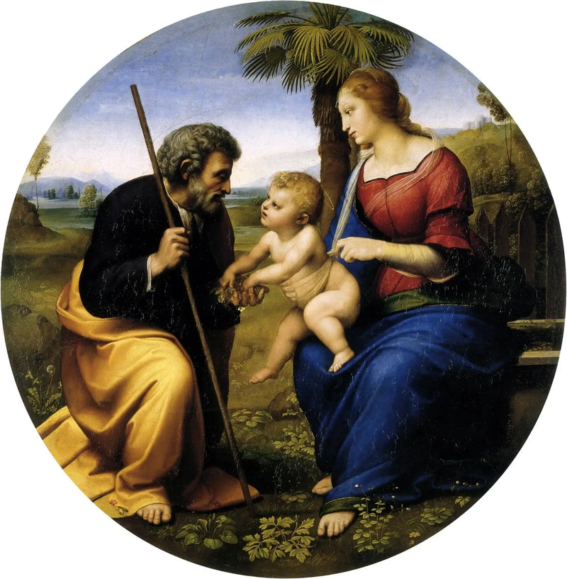 Den hellige familien ved palmen - Raphael Sanzio