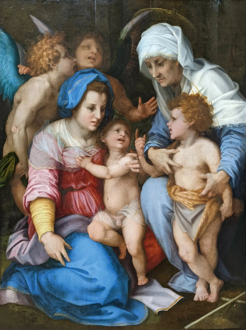 Den hellige familie med engler - Andrea del Sarto